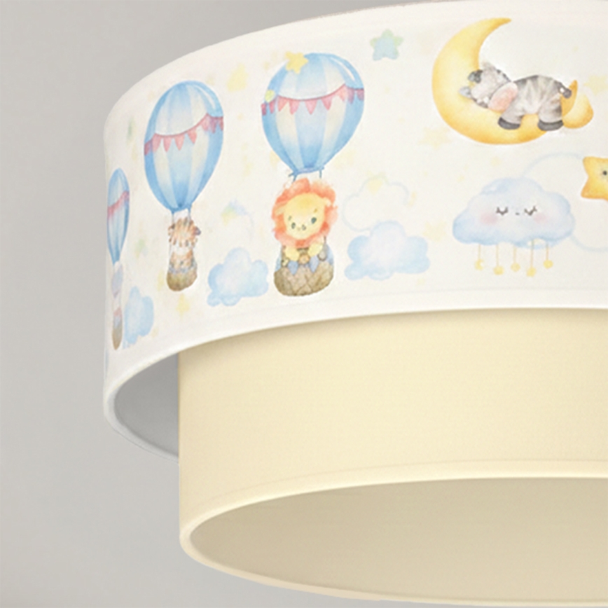 Brilagi - LED plafoniera a montaggio superficiale per bambini BOBO 1xE27/10W/230V Ø 40 cm bianco/beige/animali
