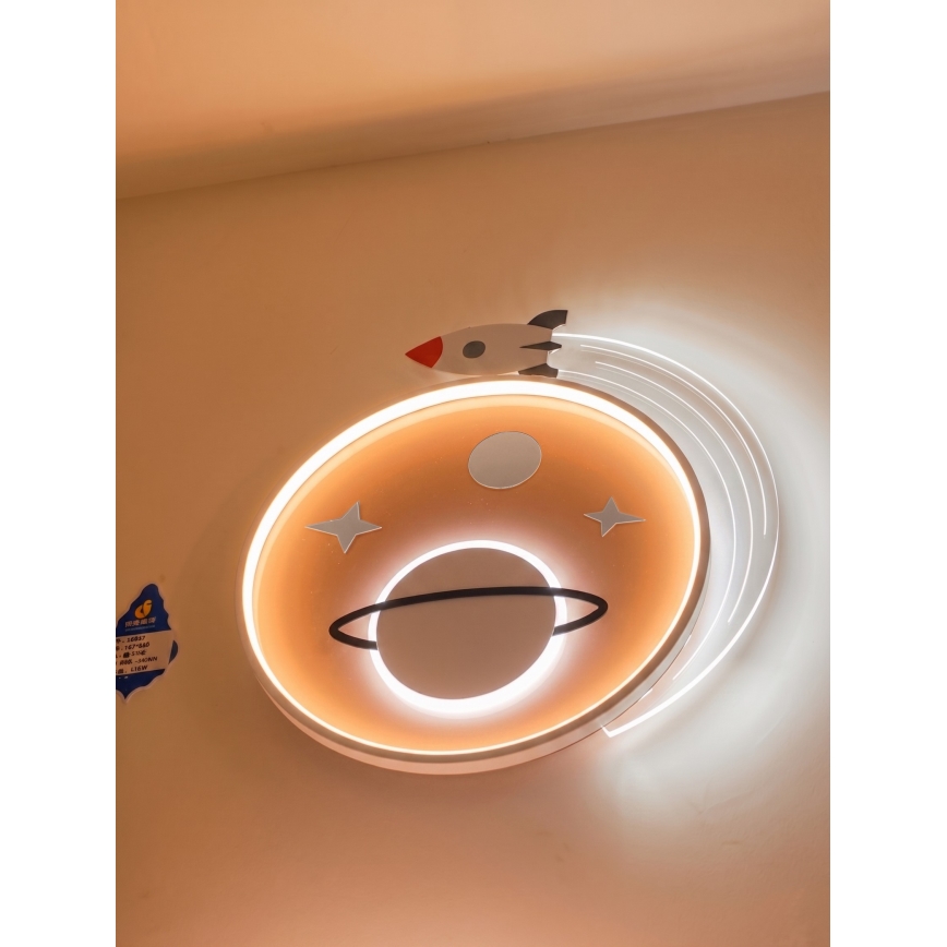 Brilagi -LED Plafoniera a LED per bambini STARSHIP LED/64W/230V 3000/4500K gialla