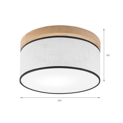 Brilagi - LED Plafoniera BELLADONNA 1xE27/15W/230V diametro 30 cm bianco/quercia