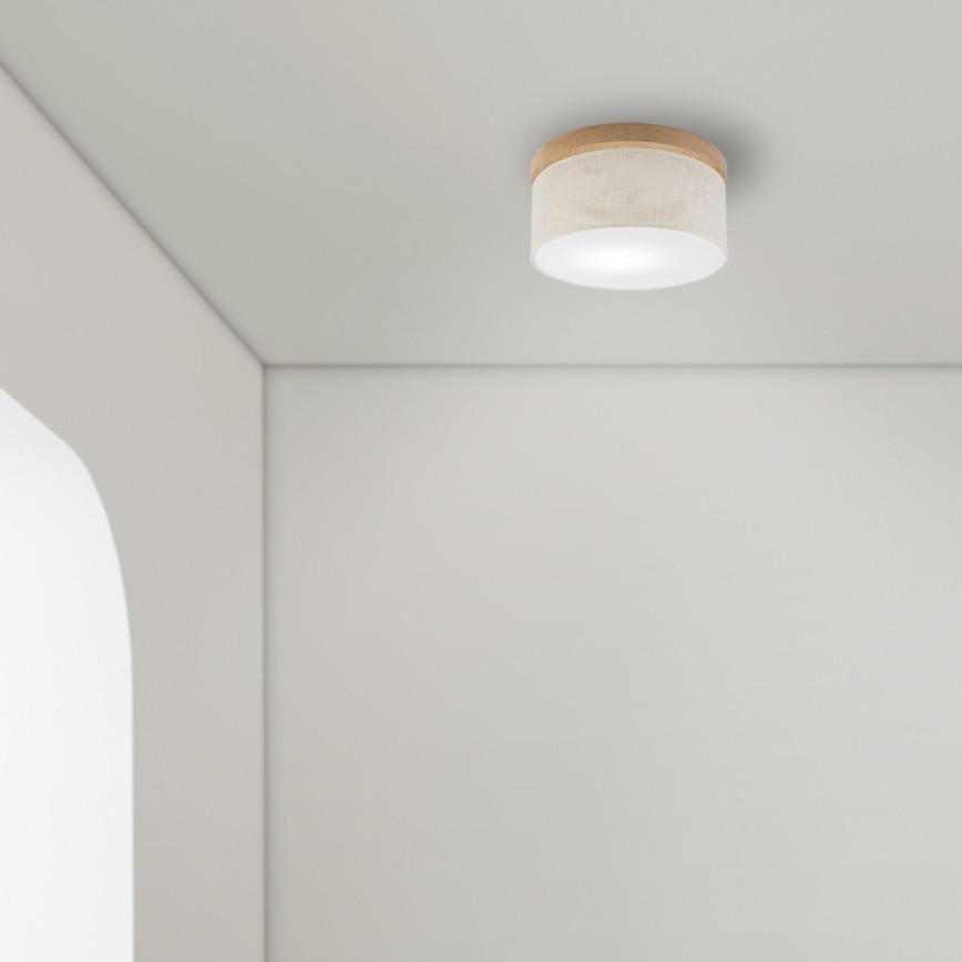 Brilagi - LED Plafoniera BELLADONNA 1xE27/15W/230V diametro 30 cm color crema/quercia