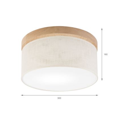 Brilagi - LED Plafoniera BELLADONNA 1xE27/15W/230V diametro 30 cm color crema/quercia