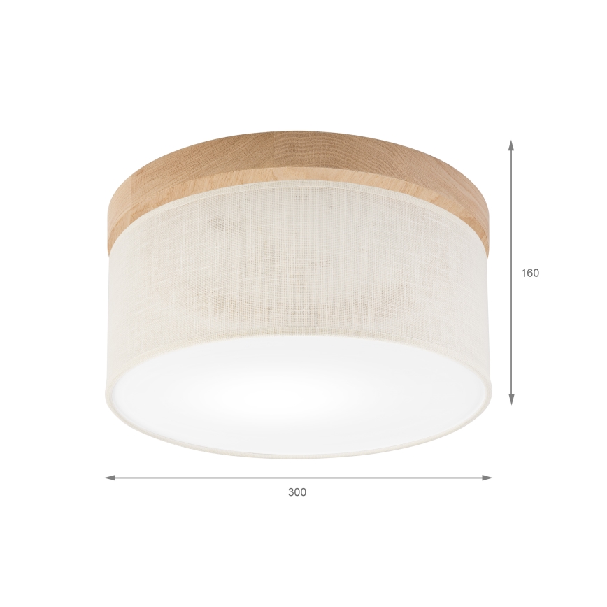 Brilagi - LED Plafoniera BELLADONNA 1xE27/15W/230V diametro 30 cm color crema/quercia
