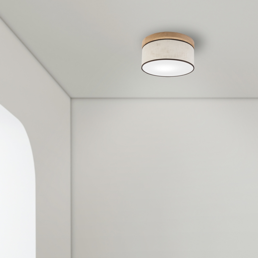 Brilagi - LED Plafoniera BELLADONNA 1xE27/15W/230V diametro 30 cm color crema/quercia