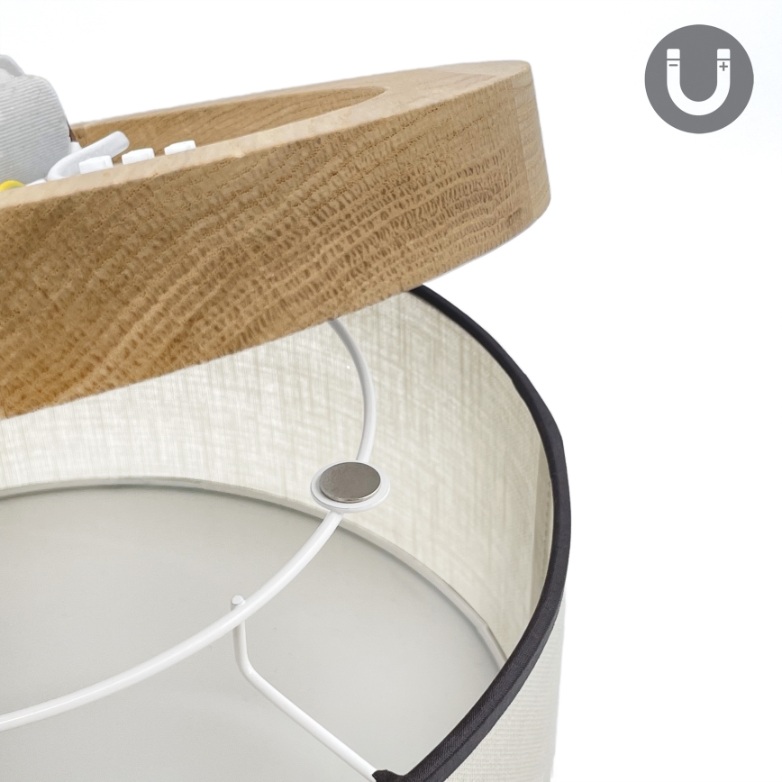 Brilagi - LED Plafoniera BELLADONNA 1xE27/15W/230V diametro 30 cm color crema/quercia