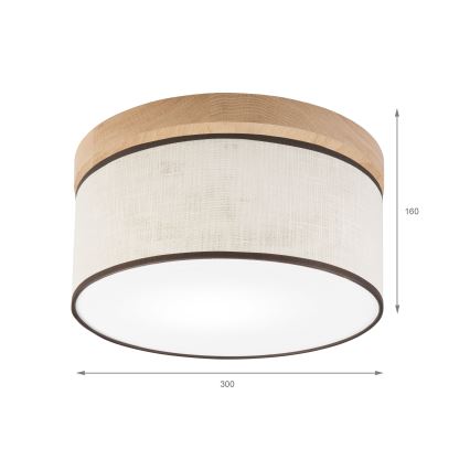 Brilagi - LED Plafoniera BELLADONNA 1xE27/15W/230V diametro 30 cm color crema/quercia