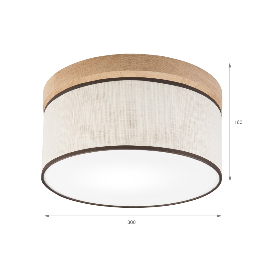 Brilagi - LED Plafoniera BELLADONNA 1xE27/15W/230V diametro 30 cm color crema/quercia