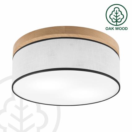 Brilagi - LED Plafoniera BELLADONNA 2xE27/15W/230V diametro 40 cm bianco/quercia