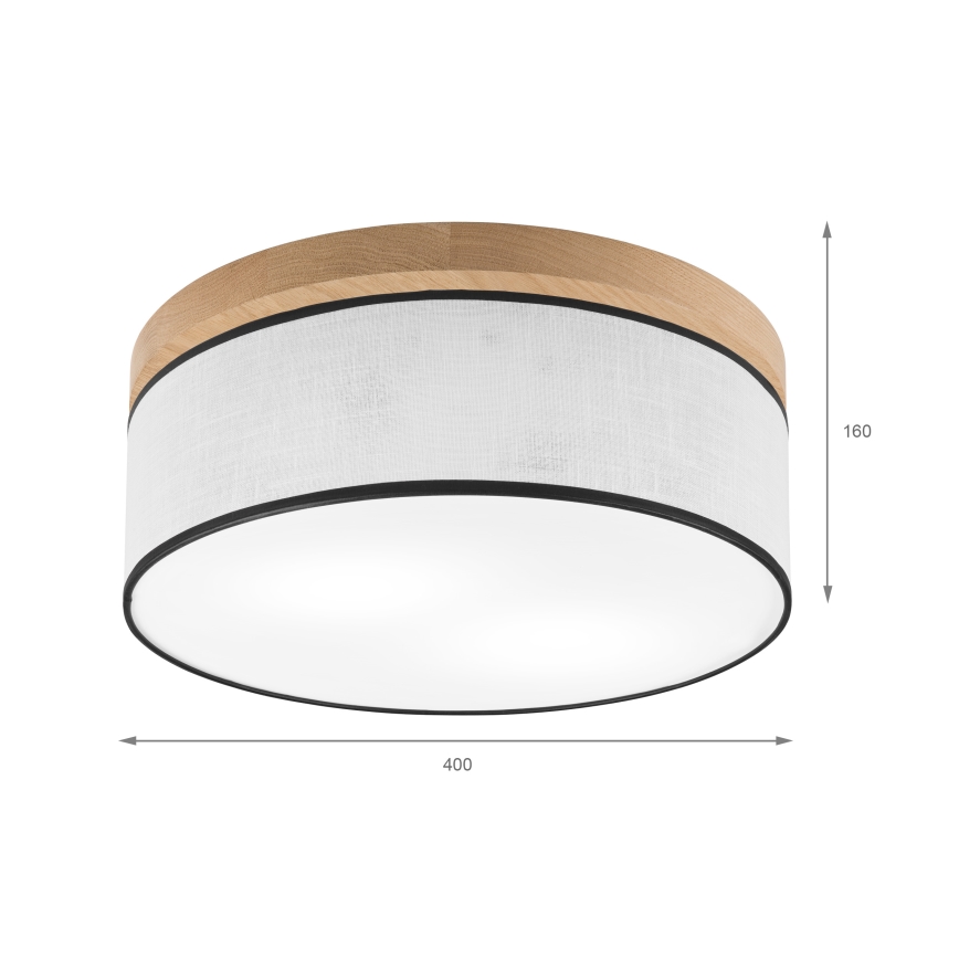Brilagi - LED Plafoniera BELLADONNA 2xE27/15W/230V diametro 40 cm bianco/quercia