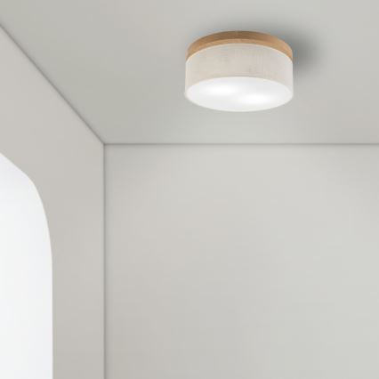 Brilagi - LED Plafoniera BELLADONNA 2xE27/15W/230V diametro 40 cm color crema/quercia