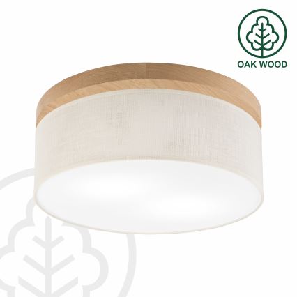 Brilagi - LED Plafoniera BELLADONNA 2xE27/15W/230V diametro 40 cm color crema/quercia