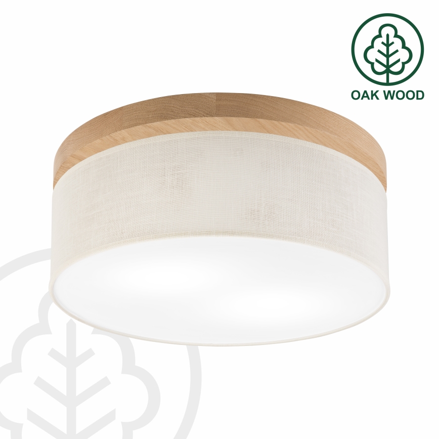 Brilagi - LED Plafoniera BELLADONNA 2xE27/15W/230V diametro 40 cm color crema/quercia