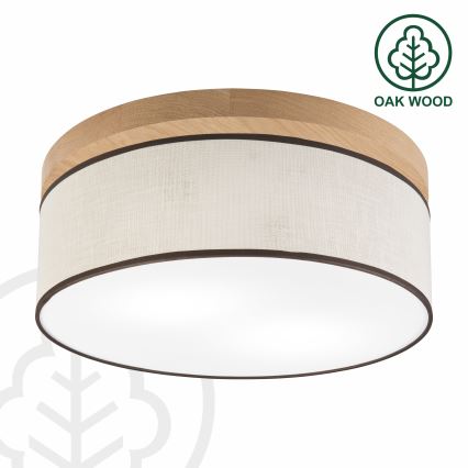 Brilagi - LED Plafoniera BELLADONNA 2xE27/15W/230V diametro 40 cm color crema/quercia