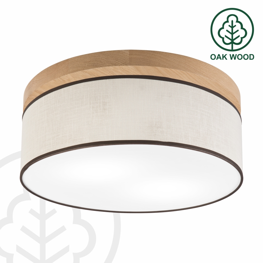 Brilagi - LED Plafoniera BELLADONNA 2xE27/15W/230V diametro 40 cm color crema/quercia