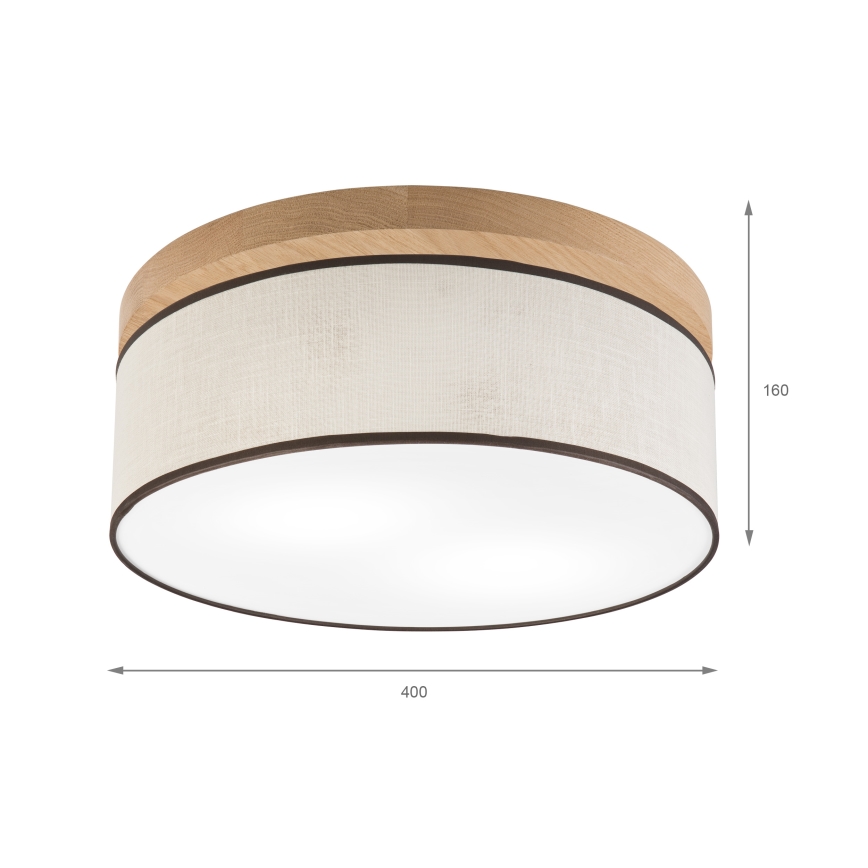 Brilagi - LED Plafoniera BELLADONNA 2xE27/15W/230V diametro 40 cm color crema/quercia