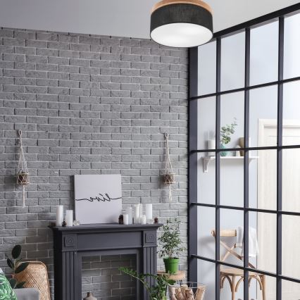 Brilagi - LED Plafoniera BELLADONNA 2xE27/15W/230V nero/quercia