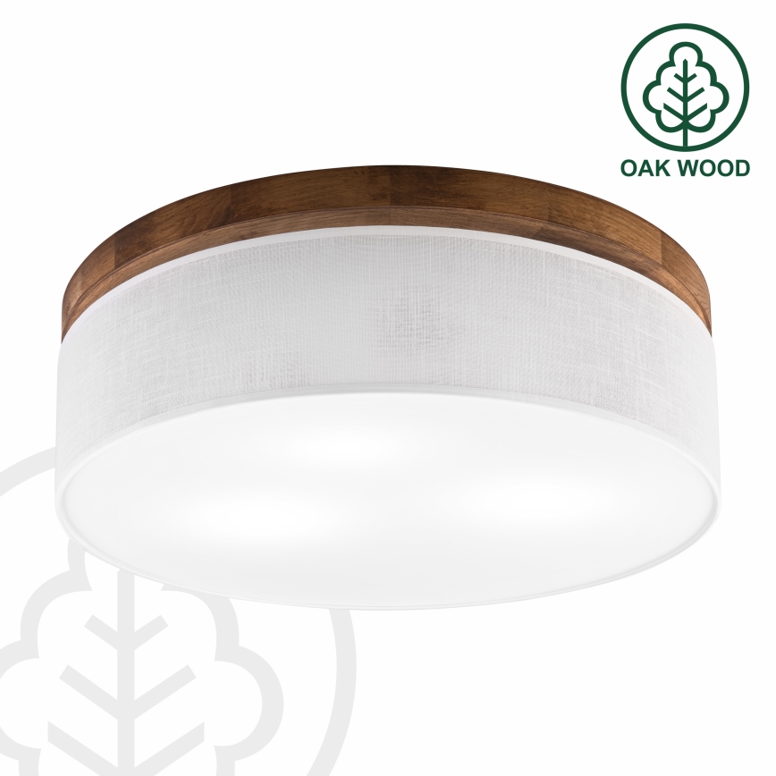 Brilagi - LED Plafoniera BELLADONNA 3xE27/15W/230V diametro 50 cm bianco/quercia ciliegio