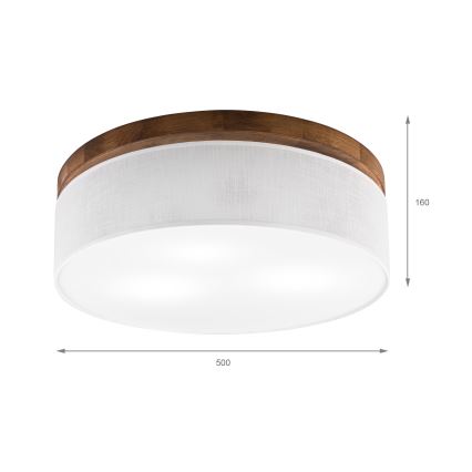 Brilagi - LED Plafoniera BELLADONNA 3xE27/15W/230V diametro 50 cm bianco/quercia ciliegio
