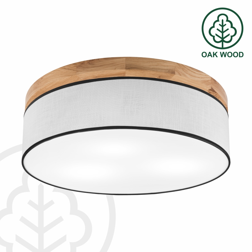 Brilagi - LED Plafoniera BELLADONNA 3xE27/15W/230V diametro 50 cm bianco/quercia