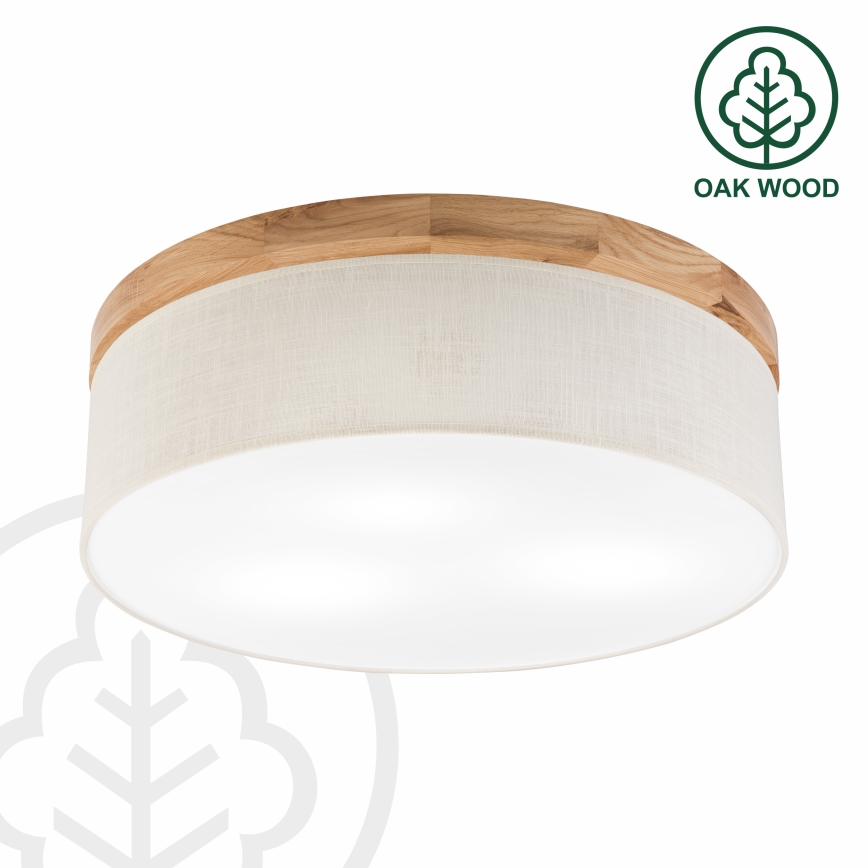 Brilagi - LED Plafoniera BELLADONNA 3xE27/15W/230V diametro 50 cm color crema/quercia