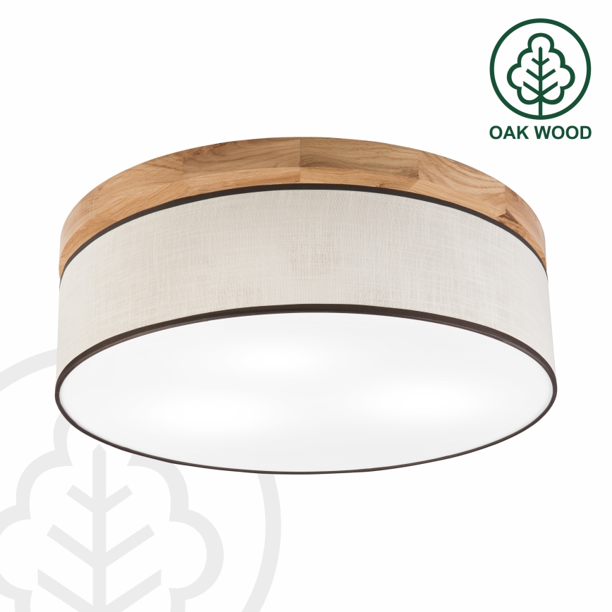 Brilagi - LED Plafoniera BELLADONNA 3xE27/15W/230V diametro 50 cm color crema/quercia
