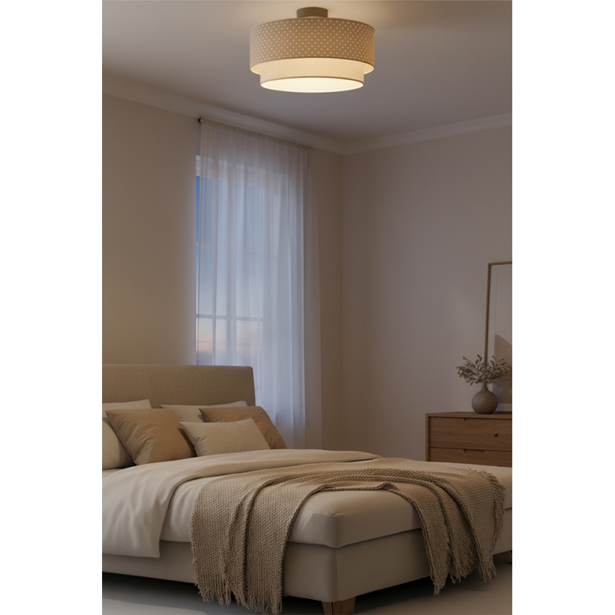 Brilagi - Lampada da soffitto LED BOHO BOBO 1xE27/60W/230V Ø 40 cm a pois beige/crema