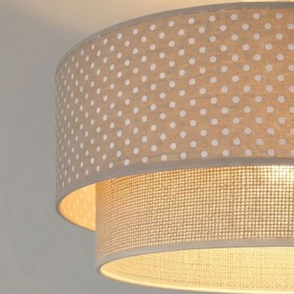 Brilagi - Lampada da soffitto LED BOHO BOBO 1xE27/60W/230V Ø 40 cm a pois beige/crema