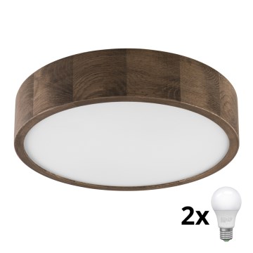 Brilagi - LED Plafoniera CARVALHO 2xE27/60W/230V quercia diametro 37 cm