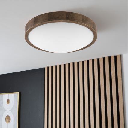 Brilagi - LED Plafoniera CARVALHO SLIM 2xE27/60W/230V quercia diametro 37 cm