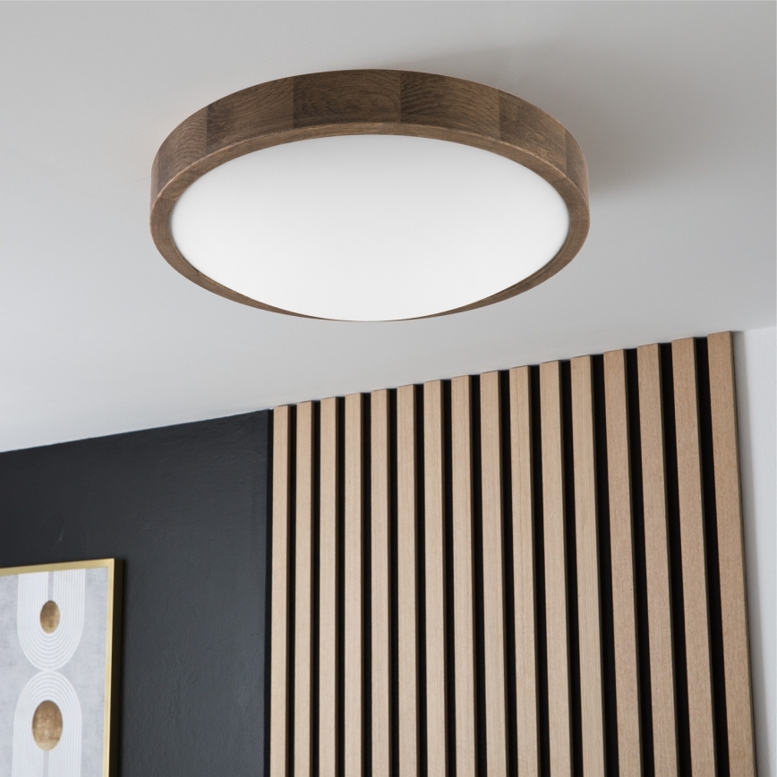 Brilagi - LED Plafoniera CARVALHO SLIM 2xE27/60W/230V quercia diametro 37 cm