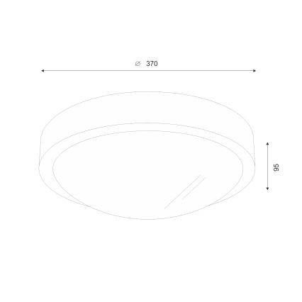 Brilagi - LED Plafoniera CARVALHO SLIM 2xE27/60W/230V quercia diametro 37 cm