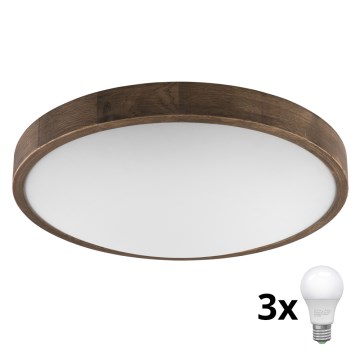 Brilagi - LED Plafoniera CARVALHO SLIM 3xE27/60W/230V quercia diametro 47 cm