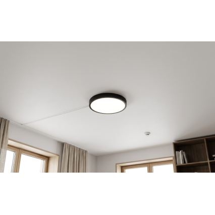 BRILAGI - Plafoniera LED da bagno con sensore ZENNA LED/18W/230V Ø 29,5 cm IP44 nero + telecomando