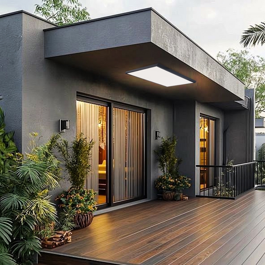 Brilagi - Plafoniera LED dimmerabile per bagno FRAME SMART LED/96W/230V 120x60 cm 3000-6000K IP44 nera + telecomando