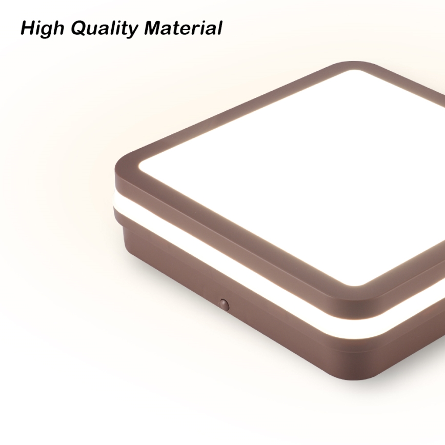 Brilagi - Plafoniera LED da esterno BENE LED/18W/230V 21,5x21,5 cm marrone IP54