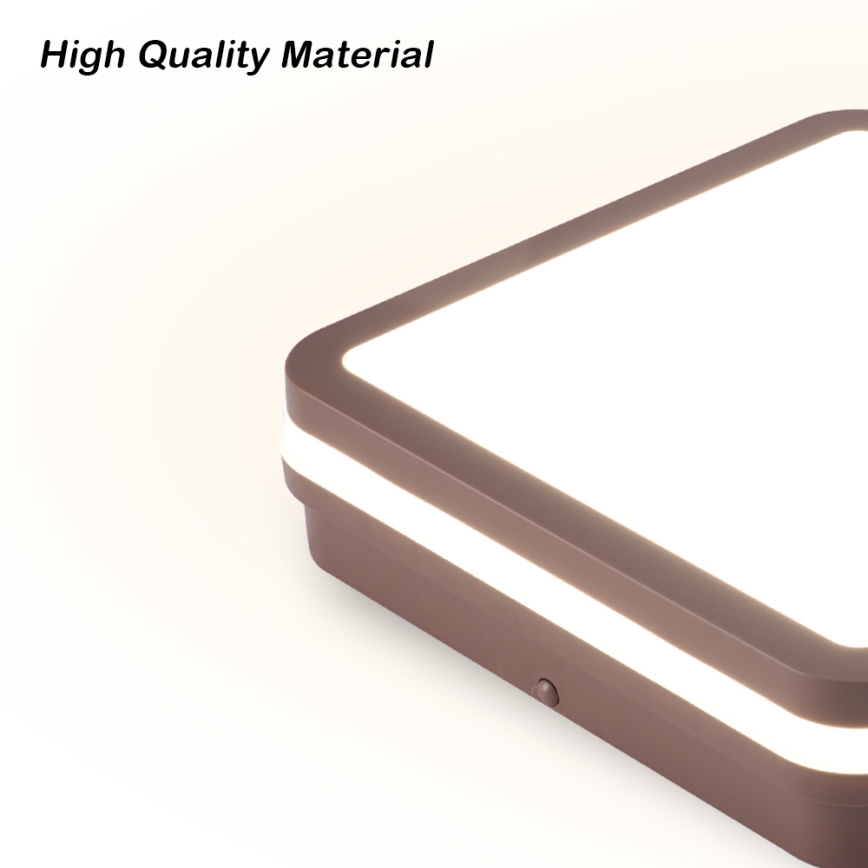 Brilagi - Plafoniera LED da esterno BENE LED/24W/230V 26x26 cm marrone IP54