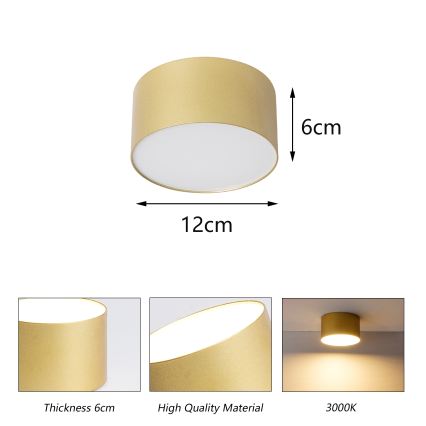 BRILAGI - Plafoniera da esterno LED FORIS LED/14W/230V Ø 12 cm dorata IP44