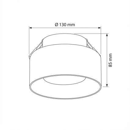 Brilagi - LED Plafoniera da incasso AURA LUX 1xGX53/30W/230V ø 13 cm nero/fumé