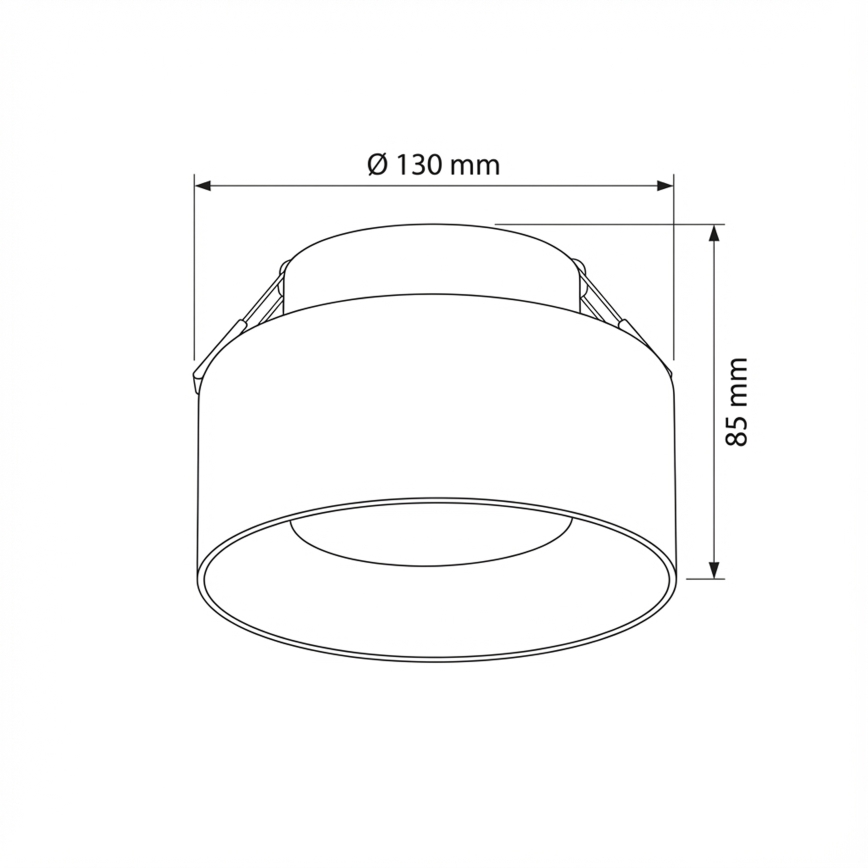 Brilagi - LED Plafoniera da incasso AURA LUX 1xGX53/30W/230V ø 13 cm nero/fumé