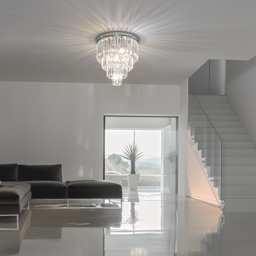 Brilagi - LED Plafoniera di cristallo MOZART 5xE14/40W/230V cromo lucido