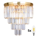 Brilagi - LED Plafoniera di cristallo MOZART 5xE14/40W/230V oro