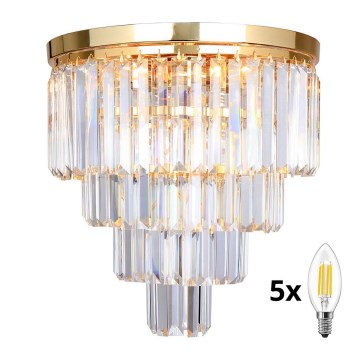 Brilagi - LED Plafoniera di cristallo MOZART 5xE14/40W/230V oro