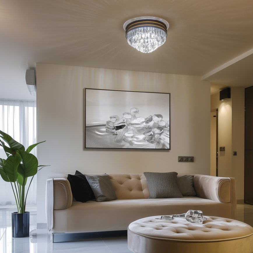 Brilagi - LED Plafoniera di cristallo VELURE 5xE14/40W/230V nero