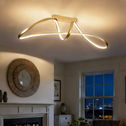 Brilagi - Lampada da soffitto a LED dimmerabile TWISTER LED/60W/230V 3000-6000K dorata + telecomando