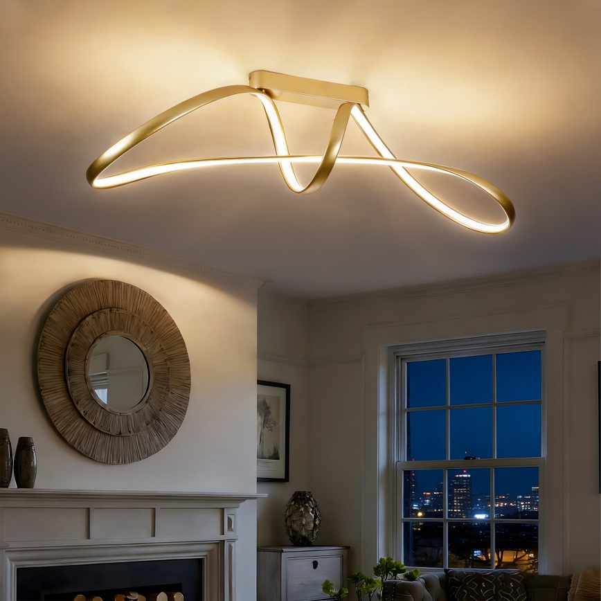 Brilagi - Lampada da soffitto a LED dimmerabile TWISTER LED/60W/230V 3000-6000K dorata + telecomando