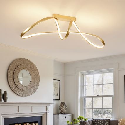 Brilagi - Lampada da soffitto a LED dimmerabile TWISTER LED/60W/230V 3000-6000K dorata + telecomando