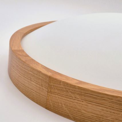 Brilagi - Plafoniera LED RGBW dimmerabile CARVALHO SLIM 3xE27/15W/230V 2700-6500K Wi-Fi rovere Ø 47 cm