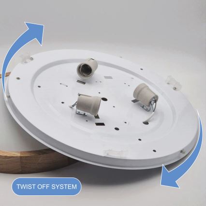 Brilagi - Plafoniera LED RGBW dimmerabile CARVALHO SLIM 3xE27/15W/230V 2700-6500K Wi-Fi rovere Ø 47 cm