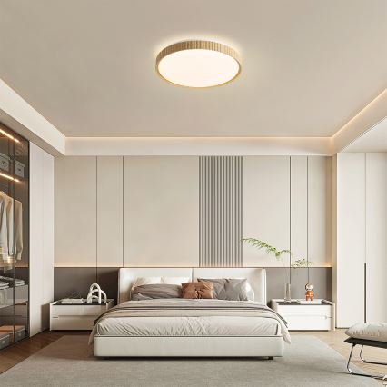 Brilagi - Plafoniera dimmerabile a LED CORVO LED/72W/230V 3000-6000K finitura in legno Ø 50 cm + telecomando