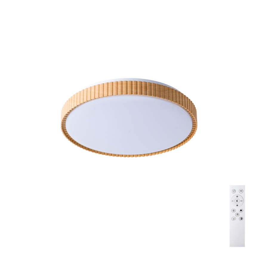 Brilagi - Plafoniera dimmerabile a LED CORVO LED/72W/230V 3000-6000K finitura in legno Ø 50 cm + telecomando