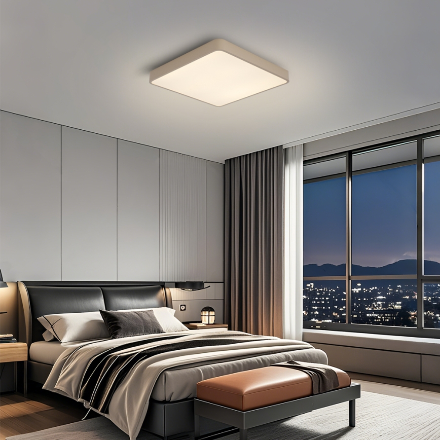 Brilagi - Plafoniera LED dimmerabile POOL 36W/230V 3000-6000K 40x40 cm beige + telecomando